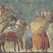 GIOTTO di Bondone St Francis Giving his Cloak to a Poor Man Sweden oil painting artist